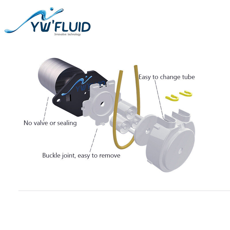 Ywliquid جودة عالية 12 فولت/24 فولت الطاقة الكهربائية مصغرة مضخة تمعجية المياه في انخفاض الأسعار المستخدمة لمطهر اليد