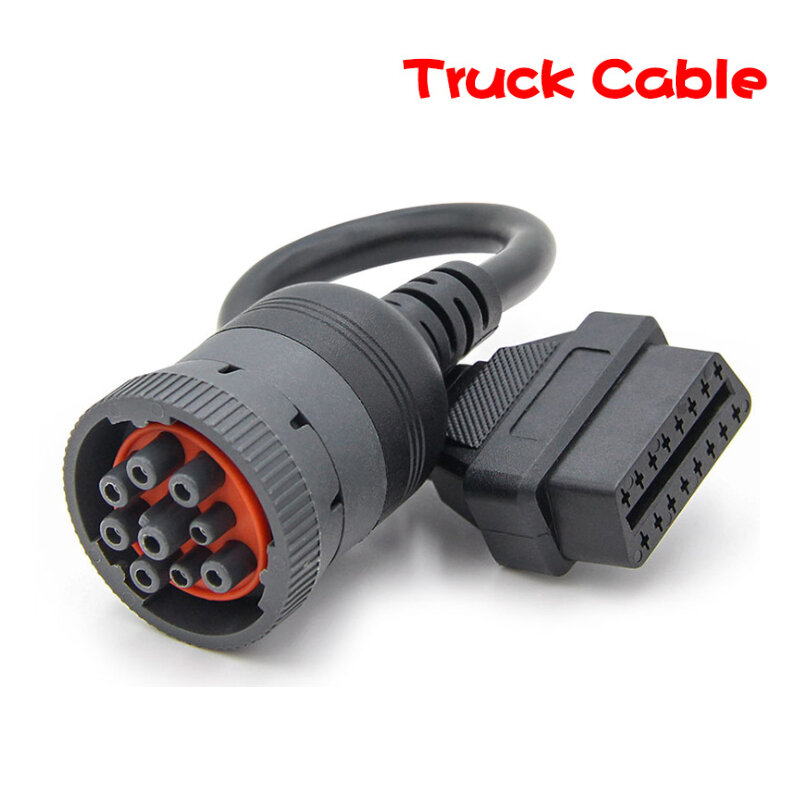 OBD2 Truck Diagnostic Cable J1939 9pin to 16pin Truck Diesel Cable  J1708 6Pin to OBDII 16 PIN Female diagnosctic tool connector
