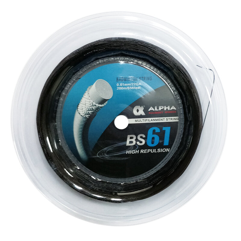 Żyłka do badmintona alfa 200m szpulki cienkie 0.61mm wyższe odpychanie 30lbs sprężystość paletka do badmintona sznurek akcesoria kulkowe BS61