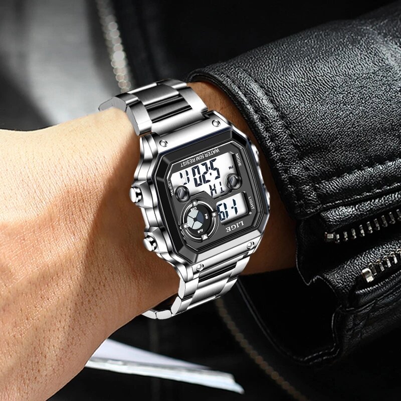 LIGE marca uomo orologio digitale Shock orologi sportivi militari moda orologio da polso elettronico impermeabile Mens Reloj Inteligente Hombre