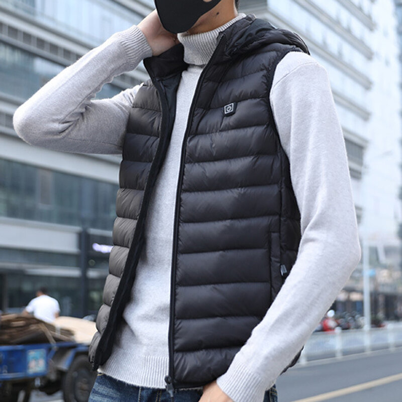 Electric Heating Vest Slim Fit Temperature Adjustment Hat Thickening  Men And Women Warm Clothing USB Heating Outdoor Jacket
