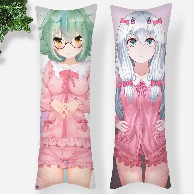 Personalizado eromanga sensei anime fronha impresso cetim tecido travesseiro capa retangular zíper kawaii corpo capa dropshipping 0618