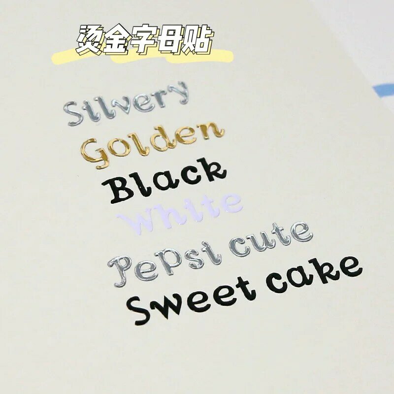 1 лист ПВХ водонепроницаемый Прочный Корейский Золотой Серебряный английские буквы наклейки для Альбомы для фото украшения