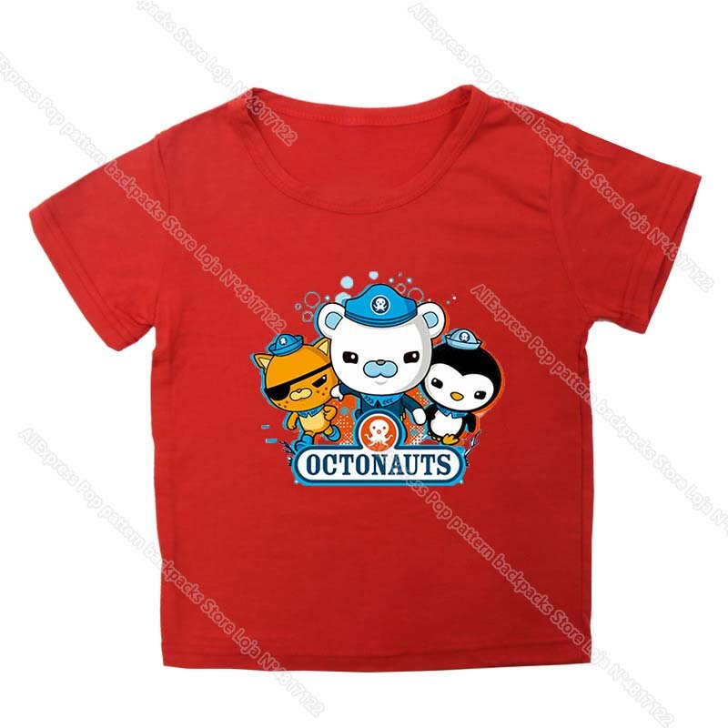 Dzieci Octonauts drukuj t-shirty dla dziewczynek chłopcy nastolatki kreskówki koszulki letnie dzieci koszulka z motywem Anime Tee topy maluch Streetwear
