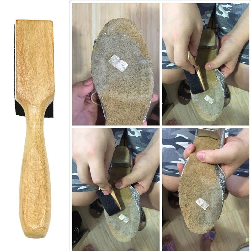Portable Maintenance Easy Grip Dust Remove PU Protector Home Ballroom Dance Shoes Brush Wood Handle Enhance Friction Accessories
