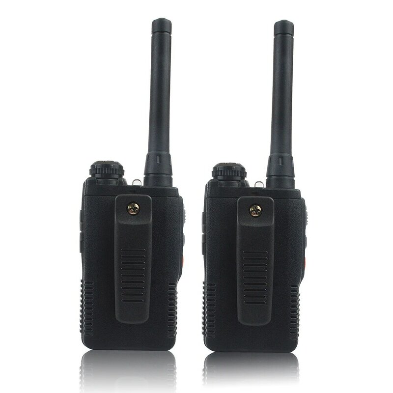 2 pz/lotto baofeng walkie talkie UV-3R dual band mini tasca Vox radio FM con vivavoce