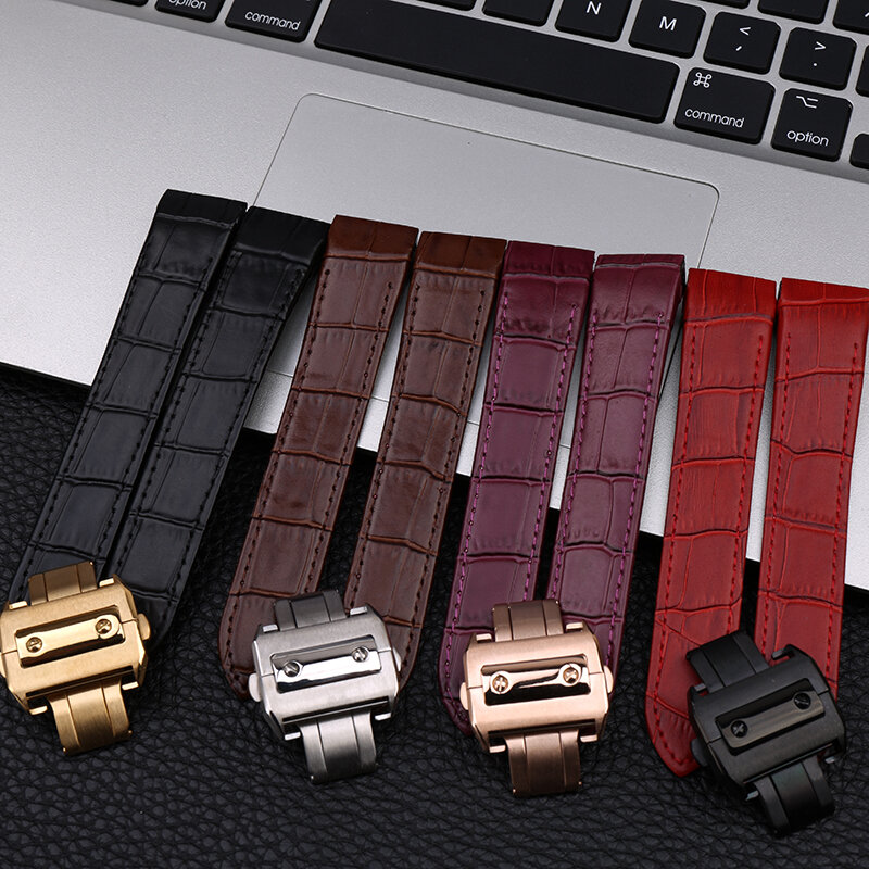 Lederen Band Horloge Accessoires Voor Cartier Santos100 Sport Waterdichte Lederen Band Gesp 20mm23mm Armband Horloge Band