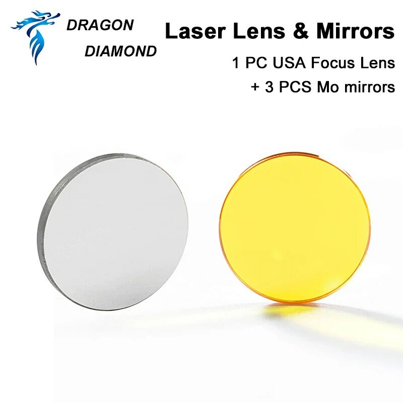 K40 Serie Usa Focus Lens Laser Graveur Dia.12/18/20Mm Fl.50.8 Mm + 3 Stuks Mo Spiegels 20Mm Voor 3020 Co2 Laser Graveermachine