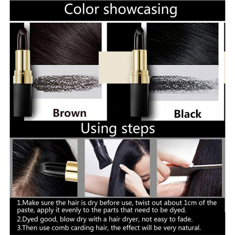 Jasne włosy pióro farba do włosów pióro Hairline wypełnij natychmiastowe szare pokrycie korzenia kolor włosów zmodyfikuj krem Stick 3.8g narzędzia do makijażu
