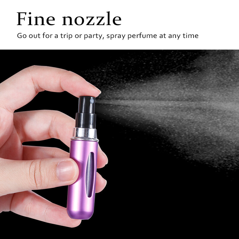 5ml portátil mini recarregável perfume garrafa desinfetante spray + r1 orelha cera líquido de limpeza branco preto cores