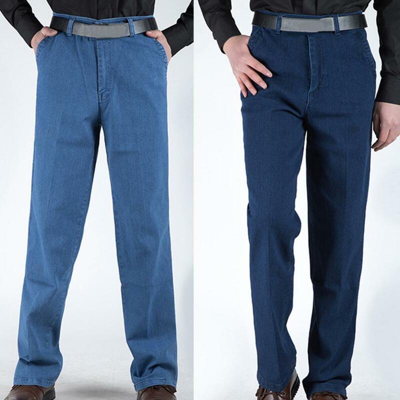 Anti-rugas simples cintura alta estiramento clássico à moda antiga jeans clássico lápis jeans em linha reta para o clube