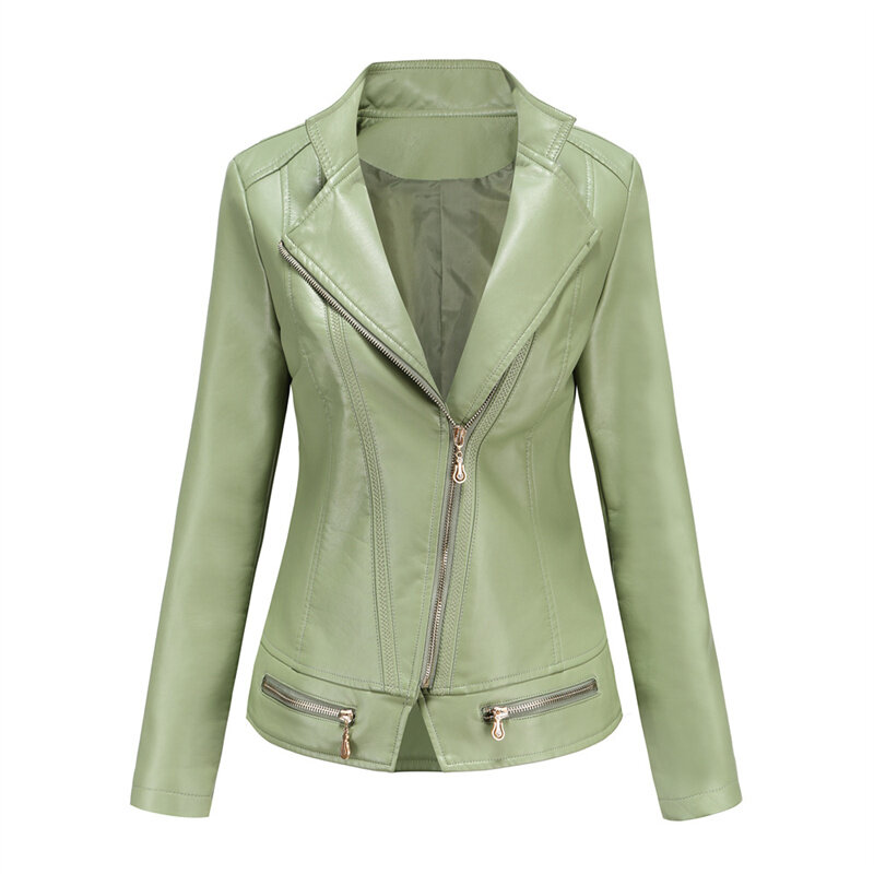 2021 jaquetas de cor sólida senhoras solto jaqueta casual nova primavera e outono jaqueta feminina motocicleta feminino
