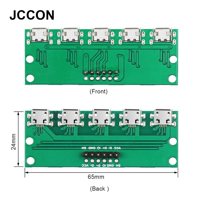 Placa adaptadora de enchufe hembra MICRO DE 5 pines, Cable de datos de carga, 5 conexiones, placa de circuito de prueba