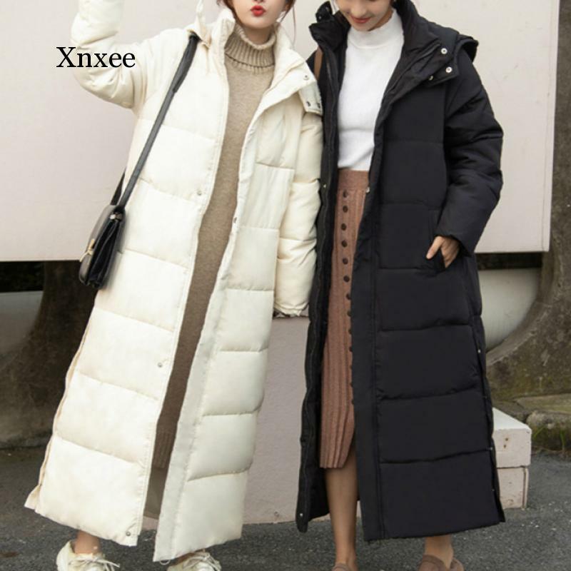 Women Thick Down Parka with Hood Down Jacket Winterr Coat Cultivate Morality Fashion Eiderdown Hoodie with Thick Overcoat