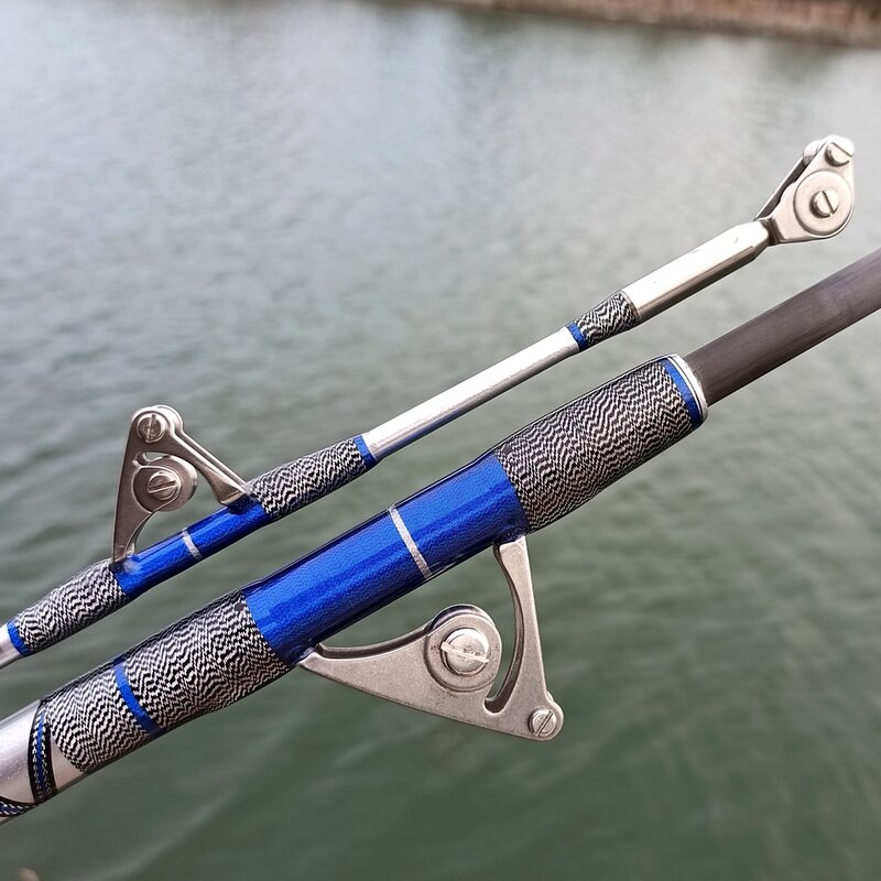 1.98m 2.1m Strong Trolling Rod Stainless Steel Guide Roller Boat Saltwater Fishing Carbon 7 feet Heavy jig Blue Sea Casting Pole