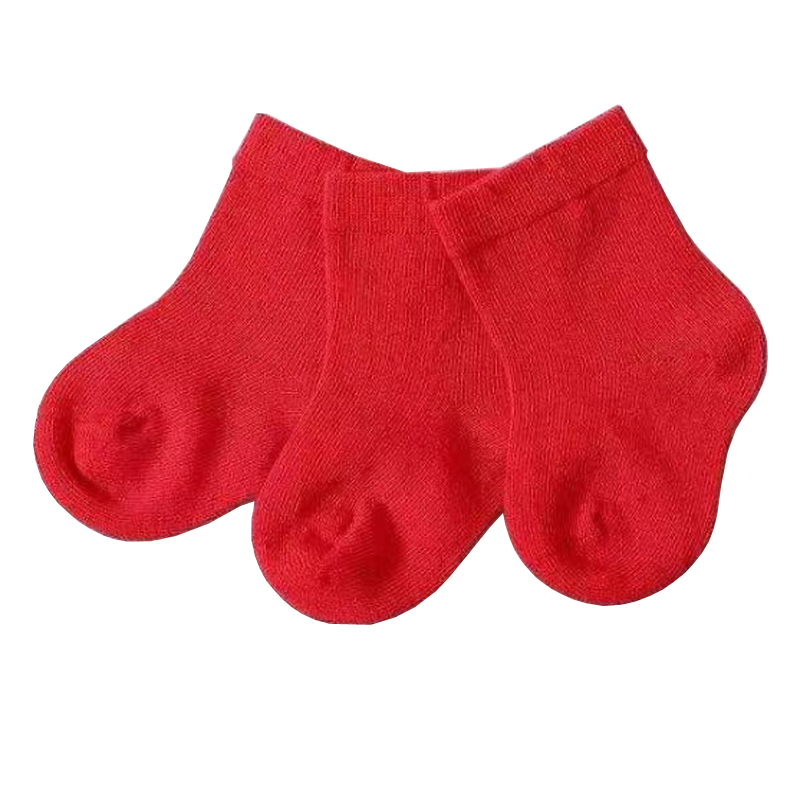 Calcetines para Bebé y Niño, medias de color rojo, 3 pares por lote