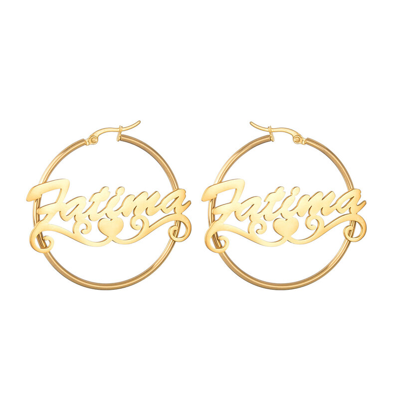 Atoztide – boucles d'oreilles créoles avec nom personnalisé pour femmes, en acier inoxydable de haute qualité, bijoux de fête