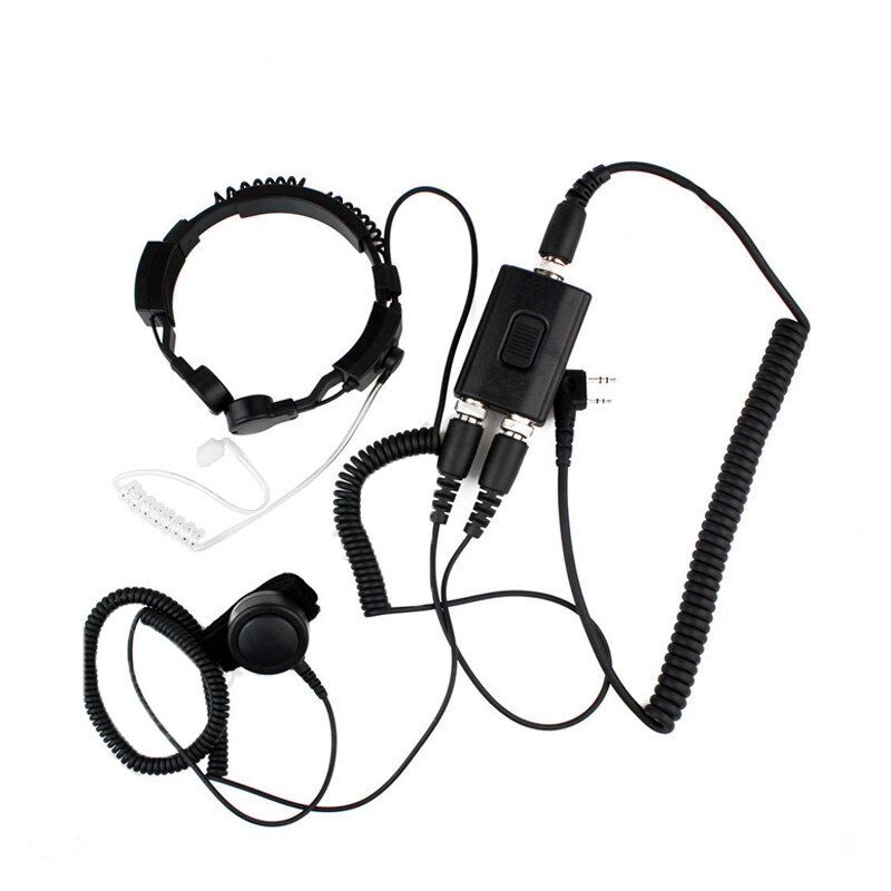 ชุดหูฟังมีไมโครโฟนสำหรับ UV-5R แบบคอของทหาร FBI สำหรับไม้จริงเคนวูด KG-UVD1 TYT หนัก