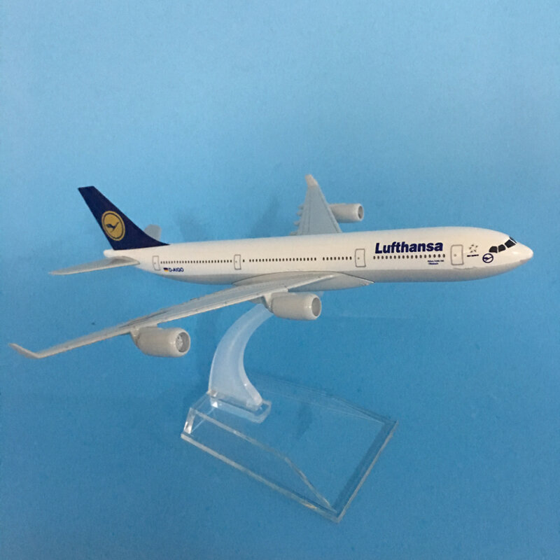 JASON TUTU-Lufthansa Airbus A340 Avião Modelo, Avião Modelo Aircraft, Metal fundido, 1:400 Escala Plane, 16cm, Dropshipping