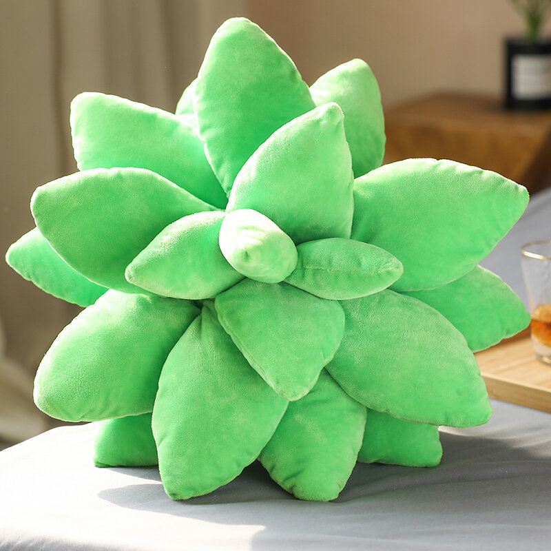 Almohada suculenta creativa para amantes del jardín, cojín de asiento para dormir, decoración del hogar, color verde