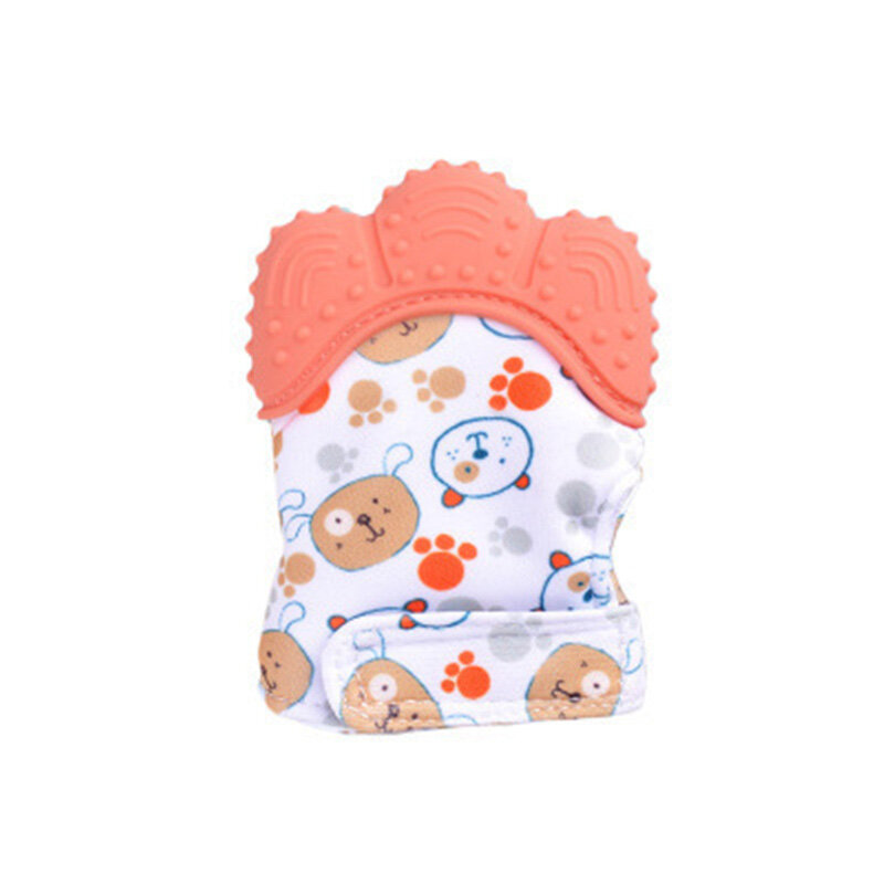 Smoothing Baby Teething Mitten ถุงมือ,BPA ฟรีซิลิโคน Mitt การ์ตูนซิลิโคน Chewing การฝึกอบรมฟันกรามถุงมือสำหรับเด็ก