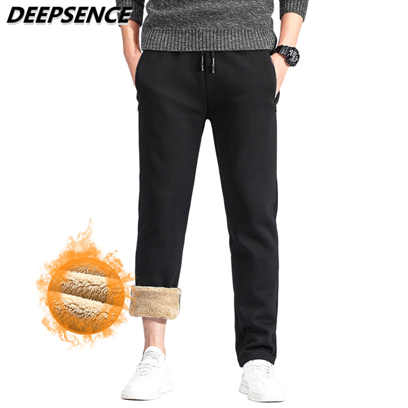 Мужские спортивные брюки, сезон осень-зима, плотные теплые флисовые брюки для мужчин, хлопковые повседневные уличные ветрозащитные вельвет...