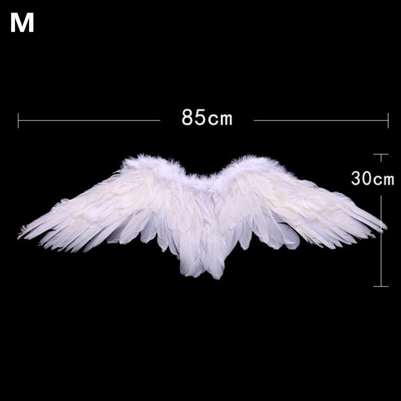 Kids Child Adult Black White Feather Cosplay Wings Show Prop Wedding Birthday Party Angel Wings Costume Halloween Decorations