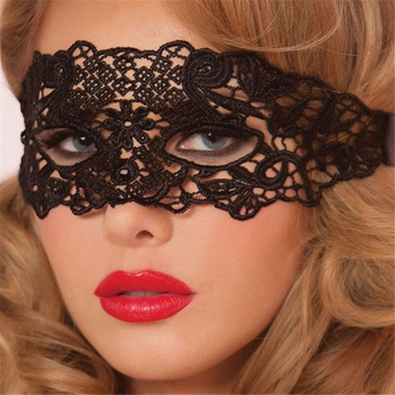 Masque de mode Sexy en dentelle noire, ajouré, lunettes, discothèque, reine, Lingerie féminine, masques pour les yeux découpés pour mascarade