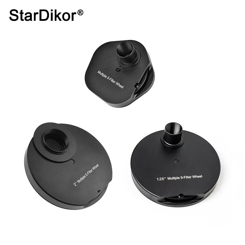 StarDikor 1.25 Inch/2 Inch Multiple Eyepiece Filter Wheel Full Metal For Astronomical Telescope Observations With Locking Ring