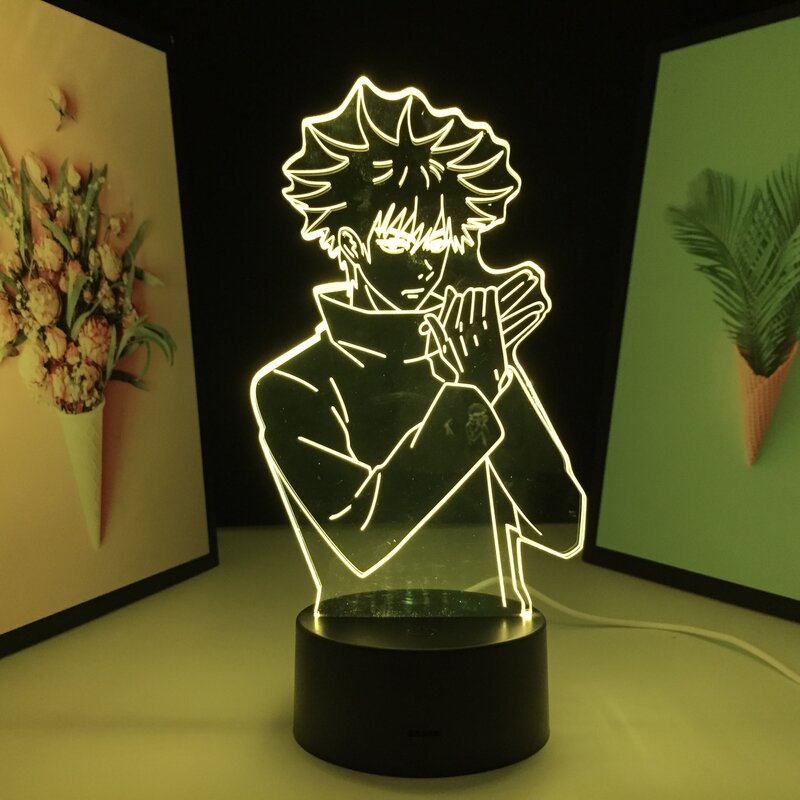 Jujutsu Kasen lampu Anime Fushiguro Megumi untuk hadiah ulang tahun Jujutsu Kasen Fushiguro Megumi lampu 3D LED lampu malam Dropship
