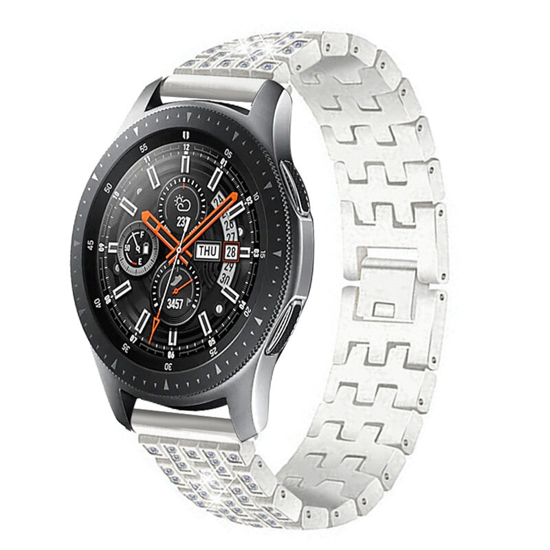 Ремешок из нержавеющей стали для умных часов Samsung Galaxy Watch со стразами, 42 мм, 46 мм, складная пряжка