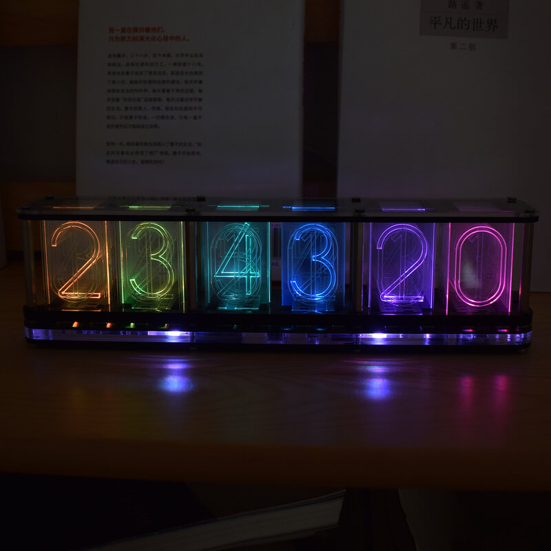 【 Font】DIY Rainbow RGB Full LED สีดิจิตอล Retro Glow Analog Nixie หลอด DS3231นาฬิกาอิเล็กทรอนิกส์เพลงสเปกตรัมแสดงชุด