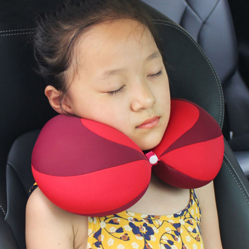 Almohada de Viaje para el cuello en forma de U para niños, cojín de aire para reposacabezas de coche, soporte de cabeza para bebé