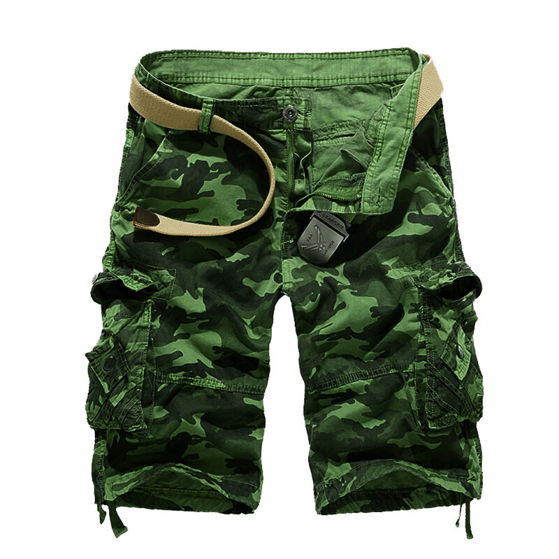 Pantalones cortos de camuflaje para hombre, Shorts holgados, estilo militar, Cargo, talla estadounidense, novedad de 2024