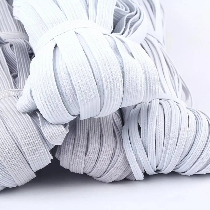 Bandas Elásticas planas blancas/negras, cinta elástica para ropa de boda, costura DIY, accesorios de cuerda elástica, 3/4/5/6/8/10MM