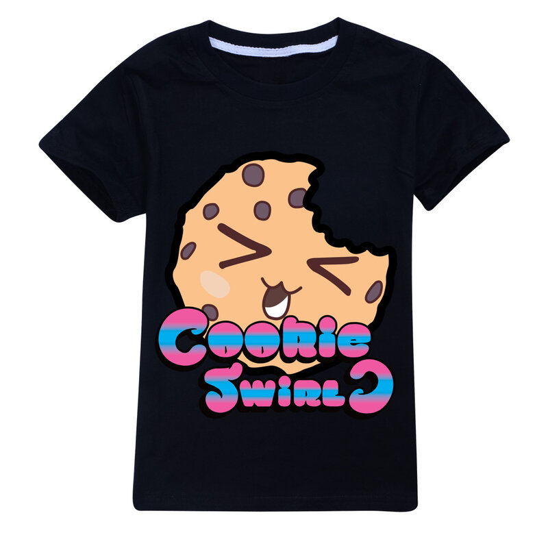 COOKIE SWIRL C-T-shirt à Manches Courtes en Coton pour Fille et Garçon, Vêtement d'Été Décontracté, à la Mode