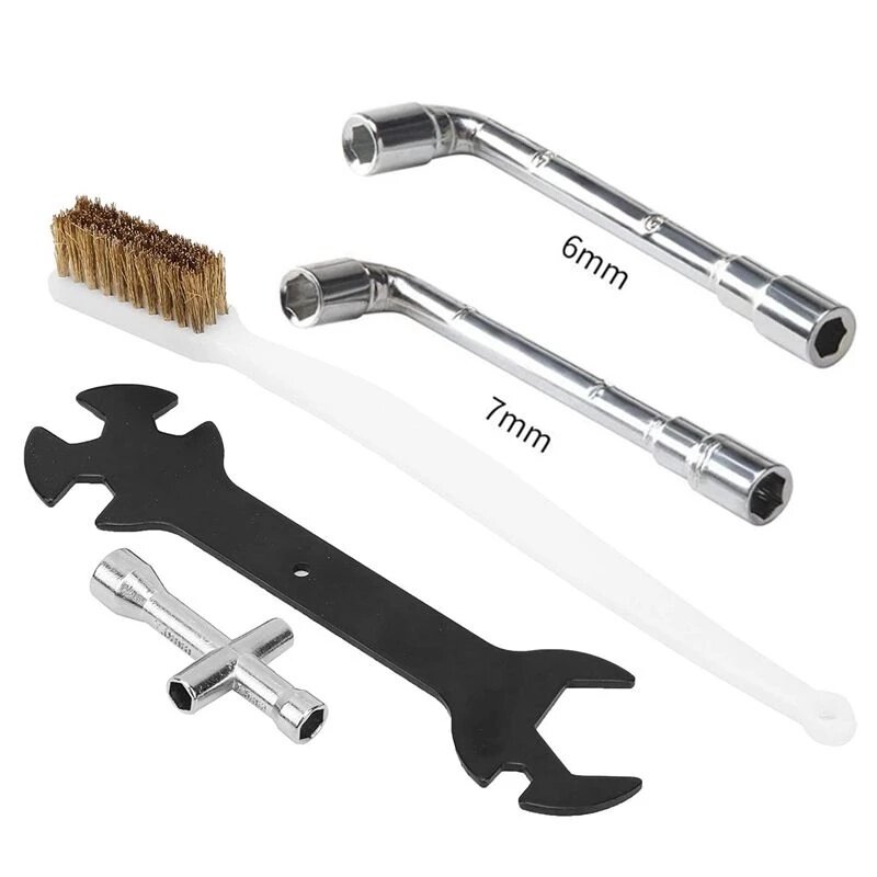 5 em 1 cruz chave conjunto bocal chave de soquete para impressora 3d ferramenta mais limpa bicos escova de dentes cobre escova limpeza peças hotbed
