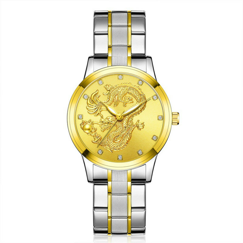 Reloj de pulsera de cuarzo con diseño de dragón para hombre, cronógrafo informal de lujo, a la moda, regalo para marido