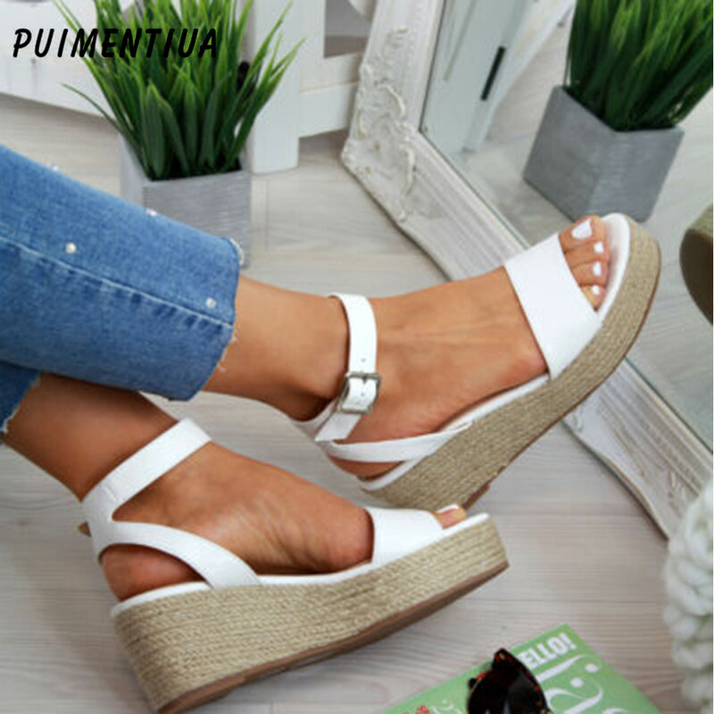 Summer Platform Sandals 2020 Fashion Women  Sandal Wedges Shoes Casual Woman Peep Toe Black Platform Sandals Plus 43