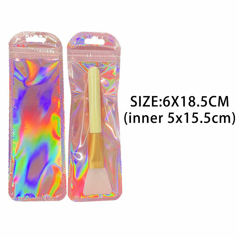 50 Stuks Iriserende Self Sealing Opp Bags Zakjes Laser Iriserende Zip Lock Bag Hersluitbare Verpakking Jewelryretail Bag Pouches Tassen