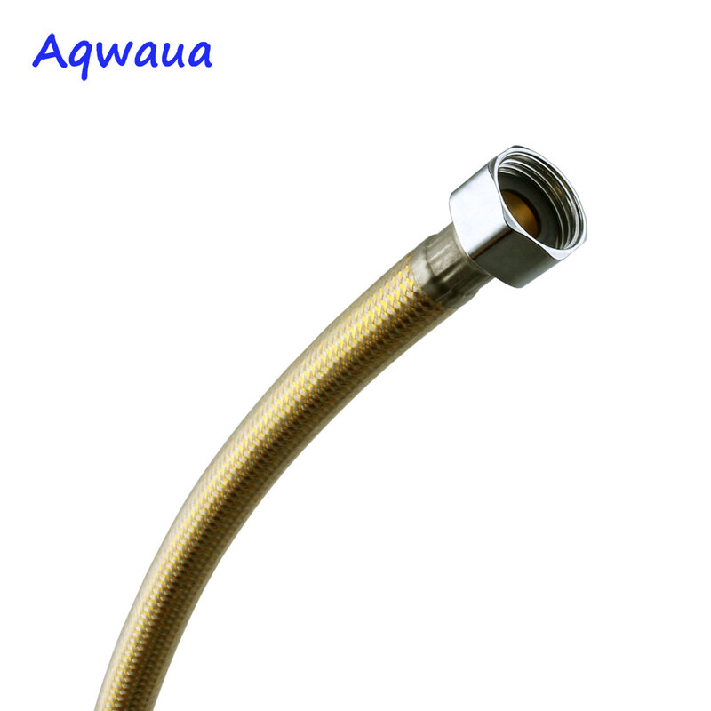 Aqwaua-Golden Faucet Plumbing Mangueira, Aço inoxidável, Tubo flexível para banheiro, Conector de válvula de ângulo, Gold Toilet, 400mm, 500mm, 600mm