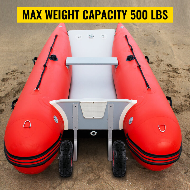 VEVOR 2Pcs Inflatable Boat Launching Wheel 227 KG Weight Load Capacity Aluminum Frame 31CM Diameter Rubber Tire Ship Moving Tool