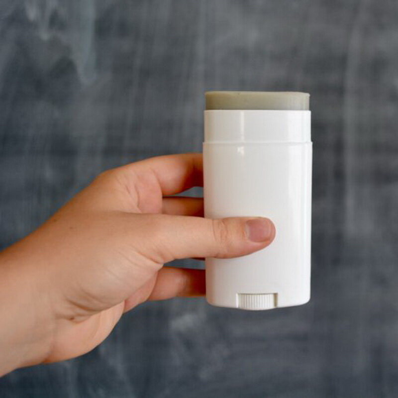 Contenedores de desodorante vacíos de 2,5 Oz y 75ml, botella giratoria de plástico rellenable para cosméticos de tubo de desodorante de cristal Natural DIY