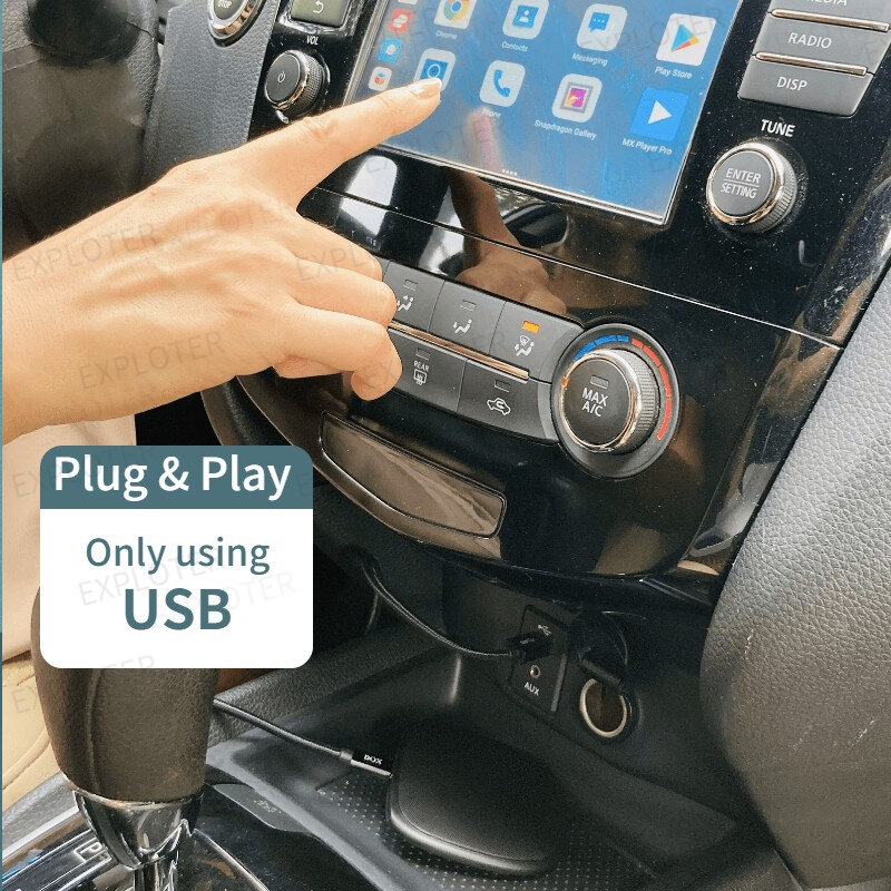 Applepie-caja de CarPlay inalámbrica Mini 2,0 EVO, 4G LTE, Android 9, SIM, fibra de carbono, Qualcomm, 8 núcleos, USB, TV, Youtube, Netfix, EE. UU., Canadá