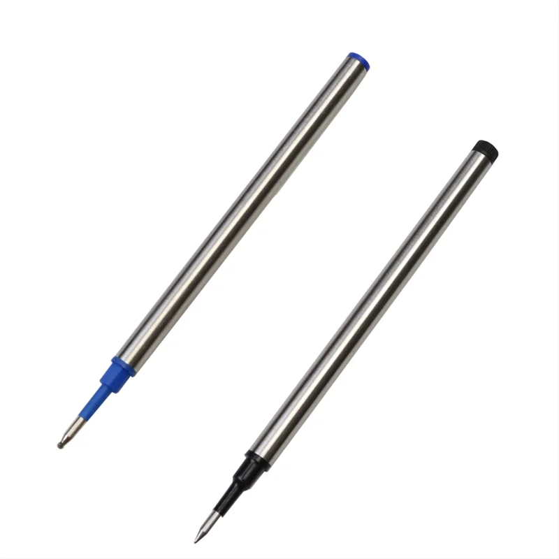 블루 및 블랙 롤러 펜 리필 부드러운 쓰기 금속 볼펜 리필, 문구 펜 쓰기 액세서리, 0.5mm, 로트당 5 개