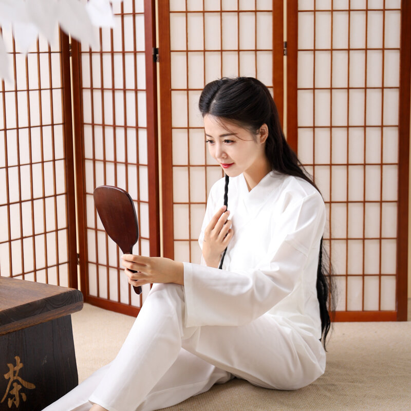 Hanfu blanc traditionnel chinois pour femmes, pyjamas et pantalons, costume de cosplay princesse Wuxia, vêtements de nuit, dynasties Tang