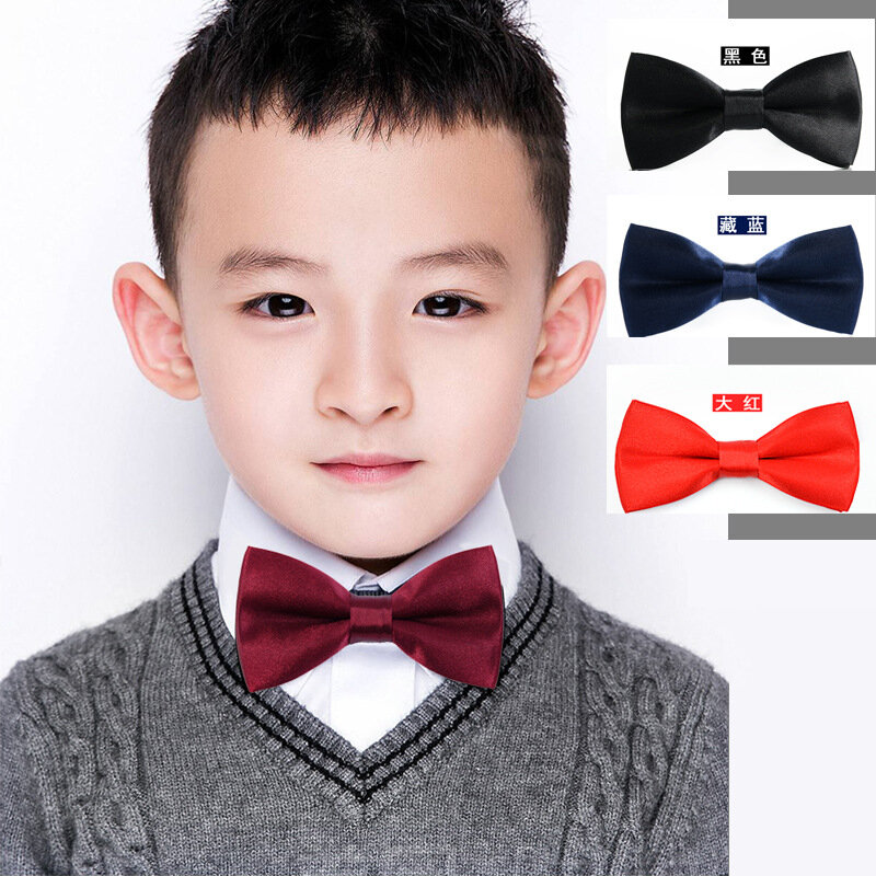 ربطة عنق للأطفال بلون سادة ، مجموعة جديدة