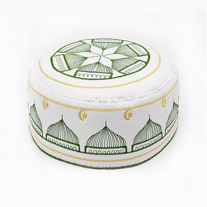 Chapéu de oração islâmica, chapéu da moda muçulmano para oração islâmica, chapéu indiano para topi kufi, chapéu redondo de eid ramadan ora para homens árabes islâmicos