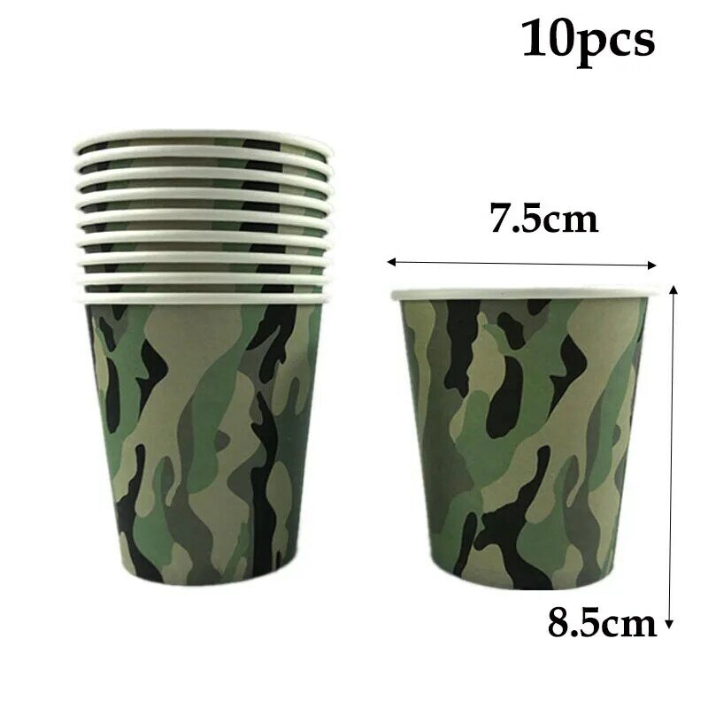 Military Birthday Party Supplies Camouflage Cup Paper Plate Napkins Banner Balloon Tank Army fan Party Decoration Boy Scouts