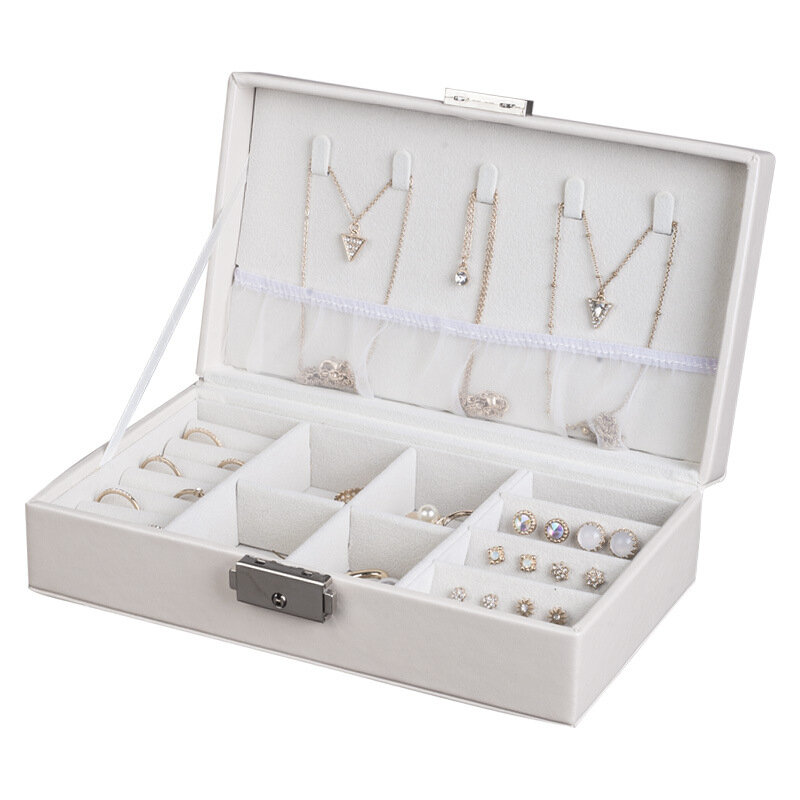 Jwwwbox preto branco caixa de exibição de jóias para mulheres meninas moda brincos colares pulseiras caixa de jóias jwbx30